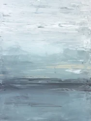 静寂に包まれた霧の水平線