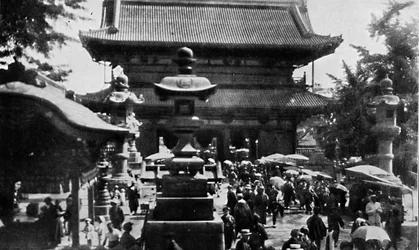 東京の素晴らしい寺院、浅草では、占い事業が盛んで、c1900、1921年です。