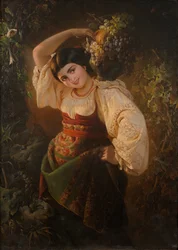 花瓶を持つイタリア人女性