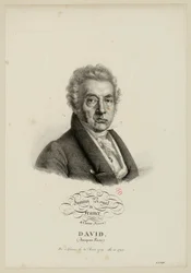 フランス王立学士院、第4部門。（絵画。）ダヴィッド、（ジャック＝ルイ。）1749年8月30日パリ生まれ、1796年選出。