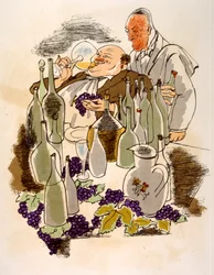 Humoristinen viinikuvitus 1946. Kuvitus Julien Pavil