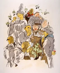 ユーモラスなワインのイラスト 1946.Illustration by Julien Pavil