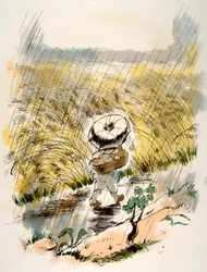 Ilustração humorística de vinho 1946. Ilustração de Julien Pavil