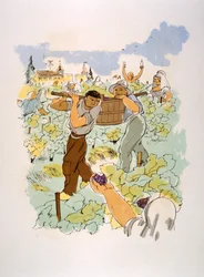 ユーモラスなワインのイラスト 1946.Illustration by Julien Pavil