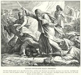エリヤはバアルの預言者たちを説得した（エングレービング