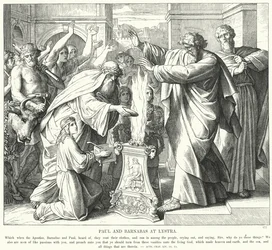 リストラでのパウロとバルナバ（エングレービング