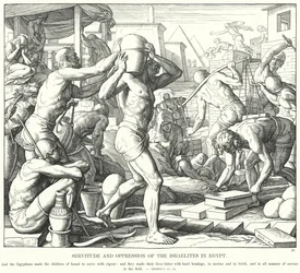 エジプトにおけるイスラエル人の隷属と抑圧（エングレービング