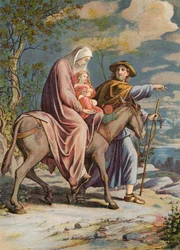 エジプトへの逃避（カラーリトグラフ）