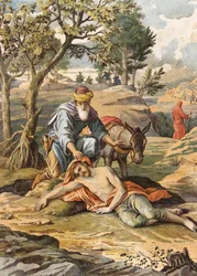 良きサマリア人（カラーリトグラフ）