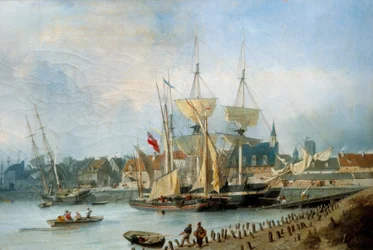 ディエップ港の企業化 ジュール・ヒンツ（1805-1862）の作品