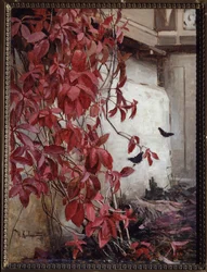 バージニア クリーパー (バージニア クリーパー)。 Juli Julievich (Julius) von Klever (1850-1924) による絵画、キャンバスに油彩