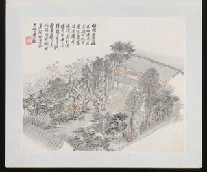 阮元ゆかりの地十ヶ所」1883年（10枚から成るアルバム、紙にインクと彩色）