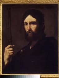 ""The Apostle Saint James the Great"" (The Apostle Saint James the Great) ホセ・デ・リベラによる絵画は、Il Spagnoletto ""the Spaniard"" (1591-1652) 1630-1635 プーシキン美術館、モスクワ