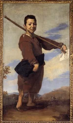 棍棒足の絵 il Spagnoletto「スパグノレット」として知られるJose de Ribera（1591-1652）（ec.esp）1642 Sun.1,64x0,93 m