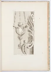 教会ランプ、プレート 83、Oeuvres de Juste-Aurèle Meissonnier (Juste-Aurèle Meissonnier の作品) から