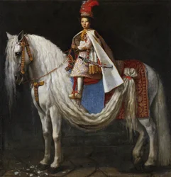 ポーランド風衣装を着た子供時代のレオポルド・デ・メディチ（1617-1675）の騎馬肖像、1624-1625年頃