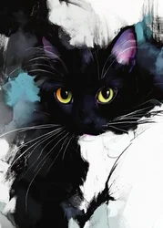 猫のパステル画 (16)