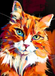色鮮やかな猫の肖像画