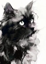神秘的な黒猫の肖像
