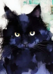 神秘的な黒猫の肖像