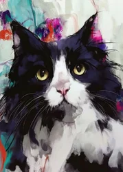 生き生きとした猫の肖像画