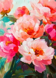 鮮やかな牡丹の花