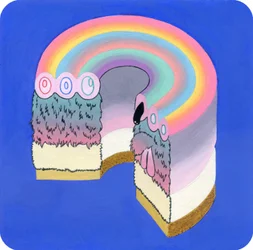 Fuzzcake、2017年（紙にミクストメディア）