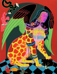 彼女、2021年（パネルにアクリル）