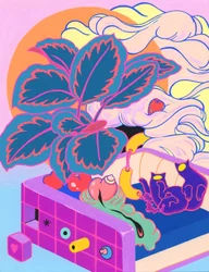 Two Bodys Orbit、2019年（紙にアクリル）