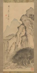 滝のある風景、ca。 1817年。