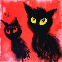 黒猫の光る目