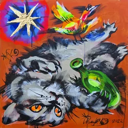 いたずら好きな猫