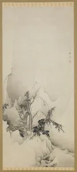 冬の風景：渓谷、江戸時代、1883年（紙にインク）