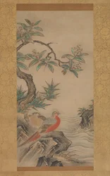 木々の間のキジ。四季の花」1560年代頃の作品。