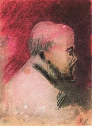 Karel Hlavacek (1874-1898) による詩人 Paul Verlaine (1844-1896) の肖像