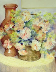 バスケットの花