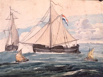 オランダ、ヘルヴォート近郊の砲艦