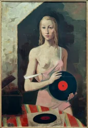 レコードを持った少女