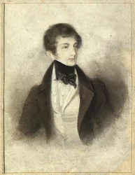 ピアニスト兼作曲家のSigismund Thalberg 1812-1871 , 1829年の肖像。