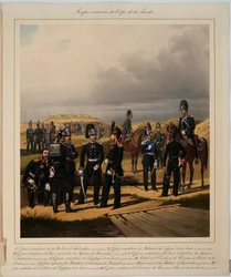 Troupes annexes du corps de la garde (sapeurs) - Imperial Guards Corpsの先駆者たち - Piratsky, Karl Karlovich (1813-1889) - 1867 - カラーリトグラフ - 56x45 - 個人蔵