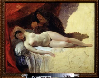 「眠っているジュノ」または「天の川の始まり」カール・ブリウロフ（ブリューロフ）（1799-1852）による絵画（1839-1845）国立トレチャコフ美術館、モスクワ