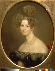 ヴュルテンベルクのフレデリック シャーロット マリー王女 (1807-1873)、ロシアのヘレン大公女の肖像。 (ヴュルテンベルクのフリーデリケ・シャーロット・マリー、ロシアのパヴロフナ大公爵夫人の肖像)。 Karl Pavlovich Briullov (Bryullov) の絵画 (179)