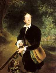 作家アレクセイ・コンスタンチノヴィチ・トルストイ伯爵の肖像」1817-1875年、1836年。  