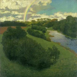 Paisagem com um arco-íris em Alster