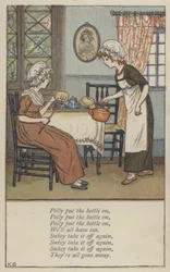 Polly put the kettle on (color litho)