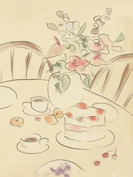 お茶とバラ