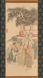 白衣観音図を吟味する十羅漢 寛政4年（1792）。