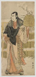 歌舞伎俳優中村十三二世、加古川本造、幕末蔵、江戸時代、1780年代後半（色版画）