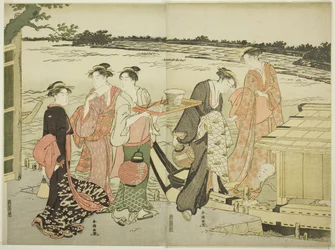 遊覧船に乗る女性たち