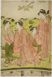 稲荷神社に参拝する女性